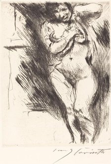 Akt mit hochgehobenem Hemd (Woman Undressing), 1921. Creator: Lovis Corinth.