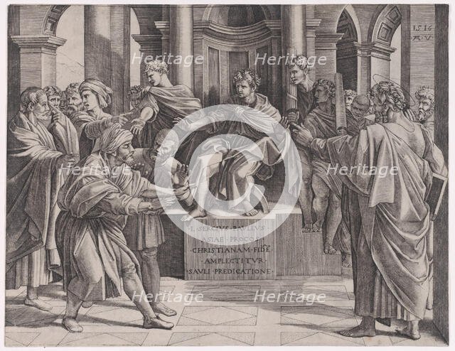 The Blinding of Elymas, dated 1516., dated 1516. Creator: Agostino Veneziano.