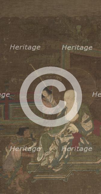 Seated Arhat with Two Attendants, late 1200s. Creator: Unknown.