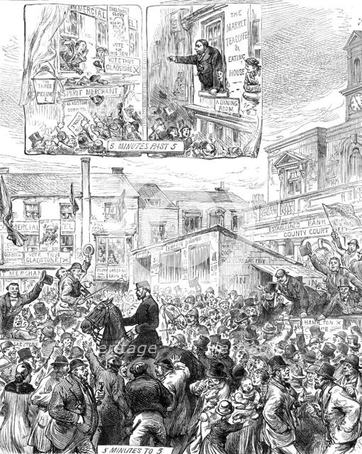 The Middlesex Election: sketches at Brentford on Saturday last, 1880. Creator: Unknown.