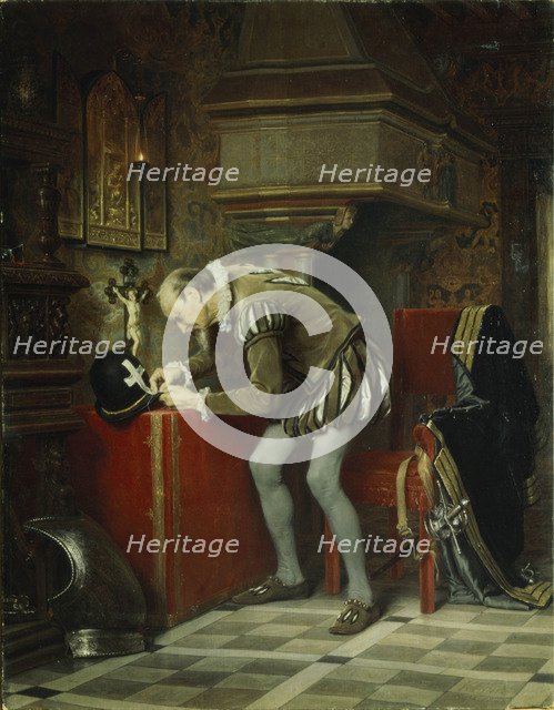 On the Eve of St. Bartholomew's Night, 1868. Artist: Gun (Hun), Karl Fyodorovich (1830-1877)