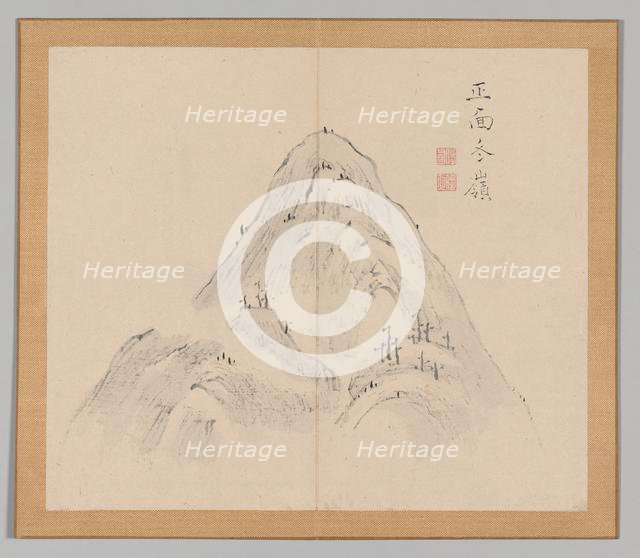 Double Album of Landscape Studies after Ikeno Taiga, Volume 1 (leaf 24), 18th century. Creator: Aoki Shukuya (Japanese, 1789).