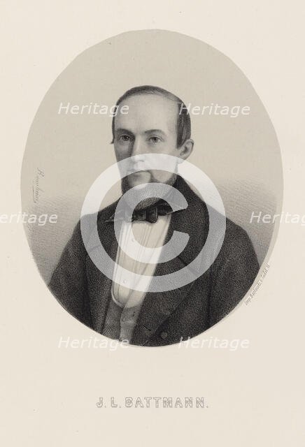 Portrait of the organist and composer Jacques-Louis Battmann (1818-1886), 1850. Creator: Raunheim, Hermann (1817-1895).