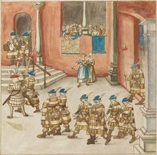 Procession of Knights Viewed by Ladies on a Balcony, c. 1515. Creator: Unknown.