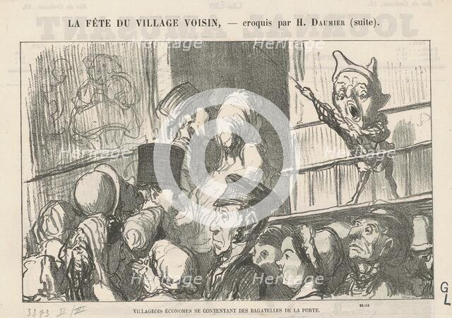 Villageois économes se contentant ... ; A la campagne, pas de grèves de cochers ..., 19th century. Creator: Honore Daumier.