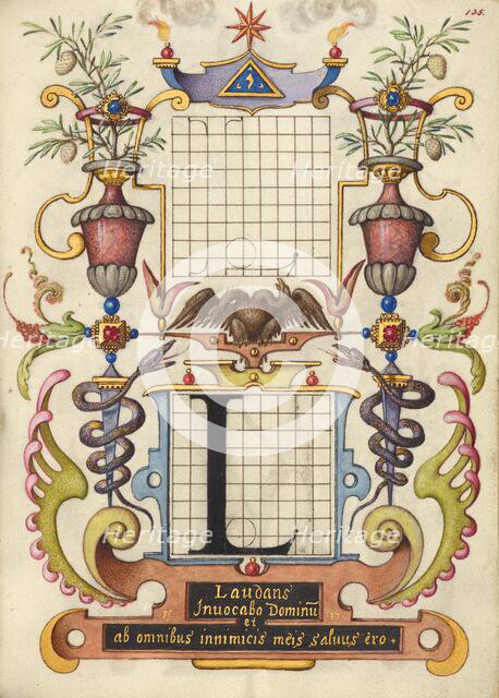 Guide for Constructing the Letter L; Mira calligraphiae monumenta, about 1591-1596. Creator: Joris Hoefnagel.
