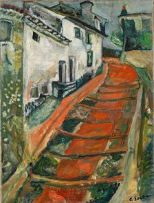 L'escalier rouge à Cagnes (Red Steps in Cagnes), ca 1923. Creator: Soutine, Chaim (1893-1943).