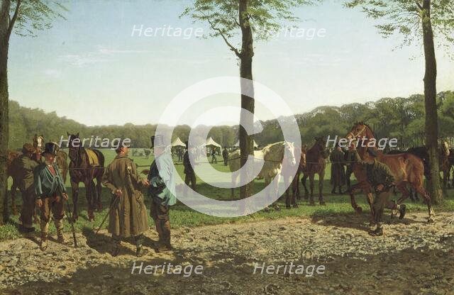 Horse Fair on the Maliebaan at The Hague, 1858. Creator: Cornelis Albertus Johannes Schermer.