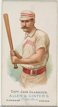 Captain Jack Glasscock, Baseball Player, from World's Champions, Series 1 (N28) for Allen ..., 1887. Creator: Allen & Ginter.