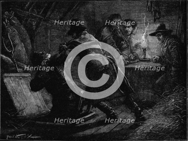 Surprise of the Cato Street conspirators, London, 1820 (1906).  Artist: Paul Hardy.