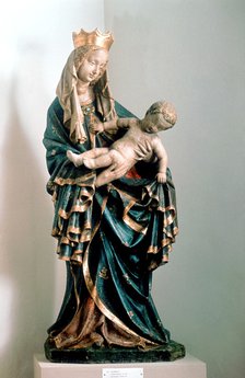 'Schone Madonna', painted statue, from the Pfarrkirche, Bad Aussee, Austria. Artist: Unknown