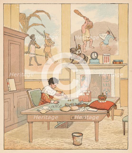 'The King was in his counting-house, Counting out his Money', 1880. Creator: Randolph Caldecott.