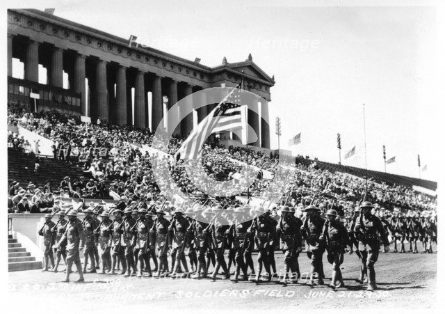 B Company, 2nd Infantry Battery Tournament, Soldier Field, Chicago, Illinois, USA, 1939. Artist: Unknown