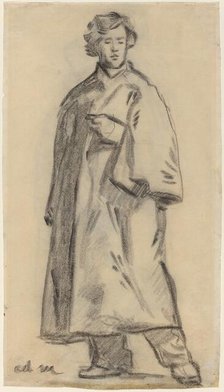 Man Wearing a Cloak [recto], 1852/1858. Creator: Edouard Manet.