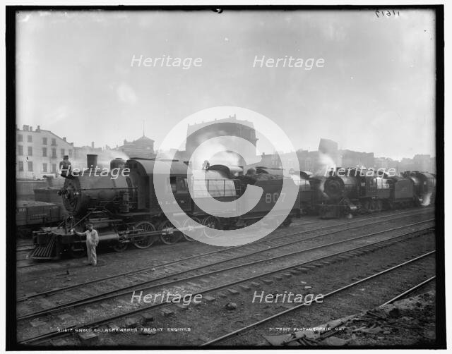 Group of Lackawanna freight engines, between 1890 and 1901. Creator: Unknown.