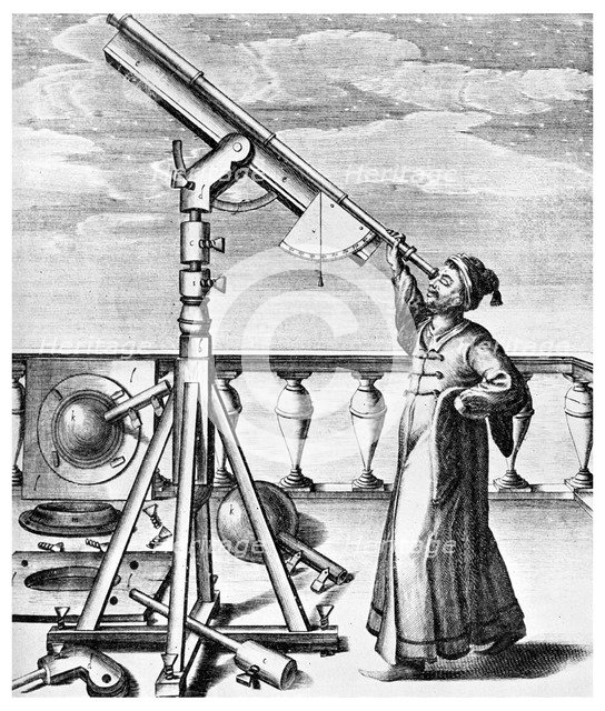 Telescope from Selenographia, 1647 (1956). Artist: Unknown