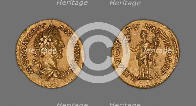 Aureus (Coin) Portraying Emperor Commodus, 180, issued by Commodus. Creator: Unknown.