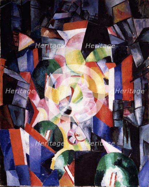 The City at Night, 1915. Artist: Exter, Alexandra Alexandrovna (1882-1949)