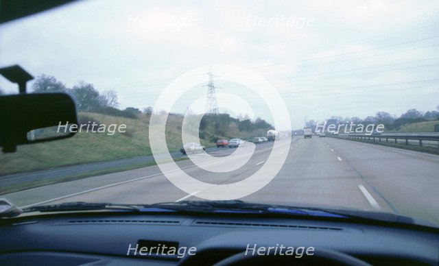Driver's view from car on M27 Motorway. Artist: Unknown.