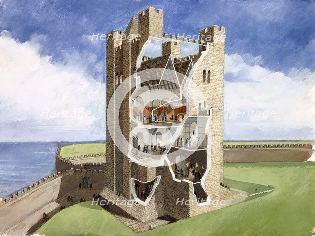 Scarborough Castle, 14th century, (1990-2010). Artist: Ivan Lapper.