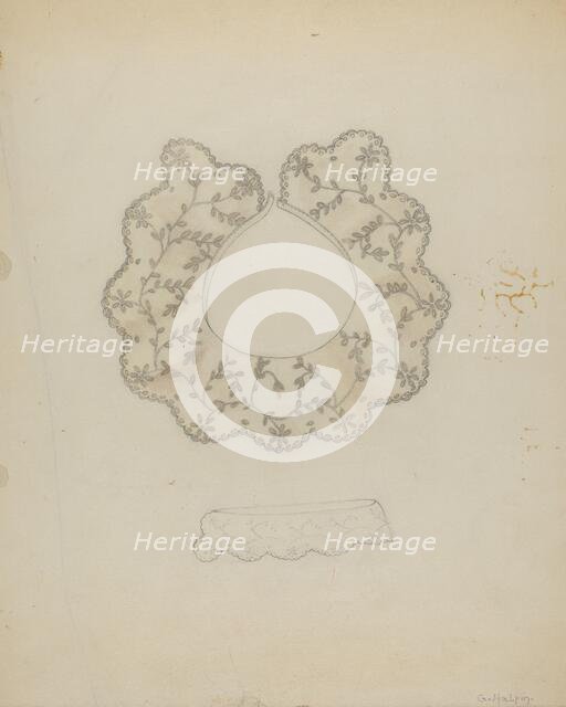 Embroidered Linen Collar, c. 1936. Creator: Grace Halpin.