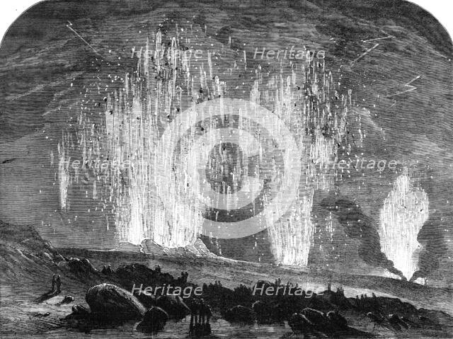 The Eruption of Mount Vesuvius: the Craters at Midnight, 1862. Creator: Unknown.