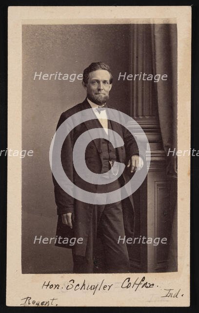 Portrait of Schuyler Colfax (1823-1885), Before 1885. Creator: Brady's National Photographic Portrait Galleries.