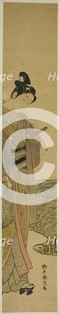 Young Man with Fishing Pole and Net, c. 1769. Creator: Suzuki Harunobu.