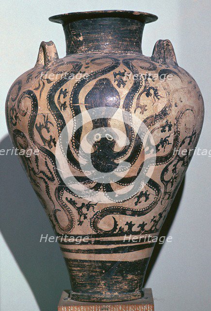Mycenaen amphora with octopus design, 16th century BC. Artist: Unknown