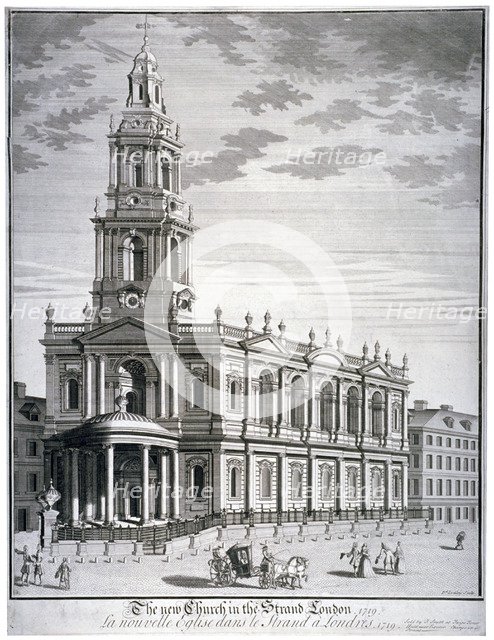 Church of St Mary le Strand, Westminster, London, 1719. Artist: David Lockley