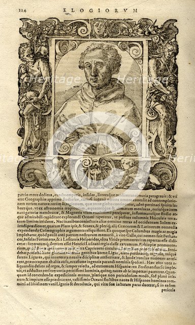 Portrait of Christopher Columbus. (From Elogia virorum bellica virtute illustrium by Paolo Giovio),  Artist: Anonymous  