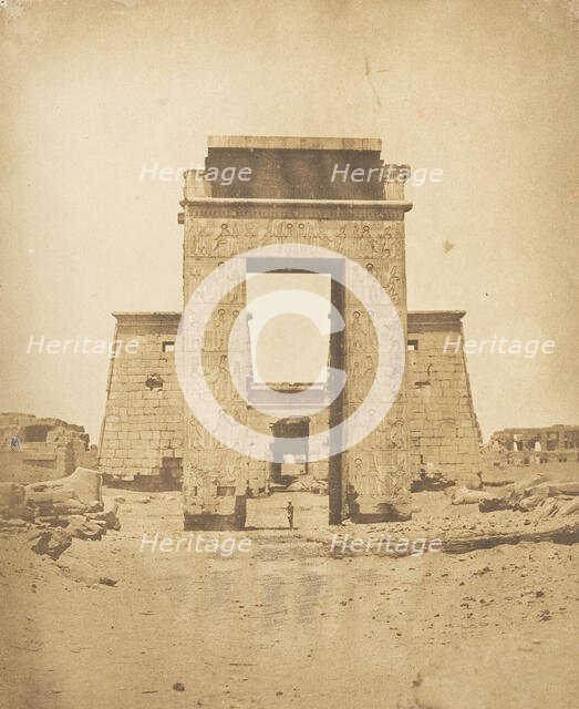 Propylone du Temple de Khons, à Karnac, Thèbes, 1849-50. Creator: Maxime du Camp.