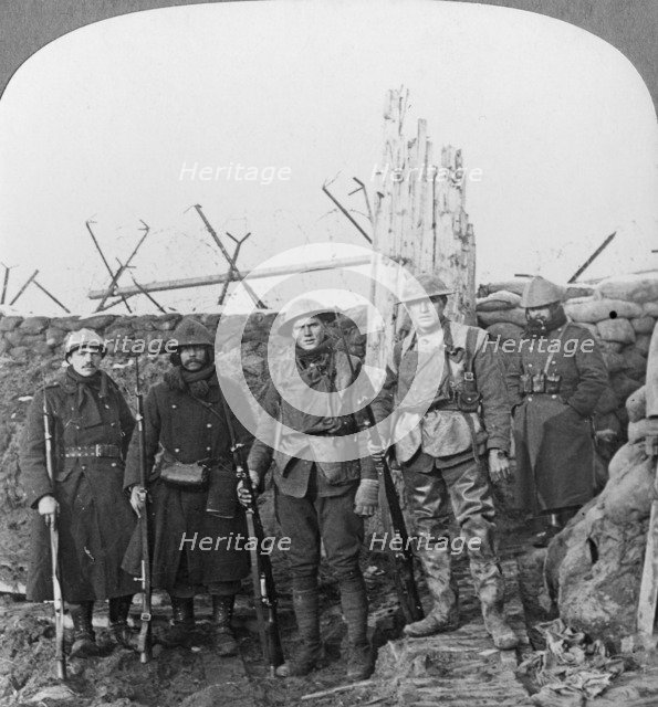 Lewis machine gunners, Hollebeke, Belgium, World War I, c1914-c1918.  Artist: Realistic Travels Publishers