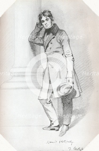 'Portrait of Thomas Carlyle, historian and philosopher', c1830. Artist: Daniel Maclise.