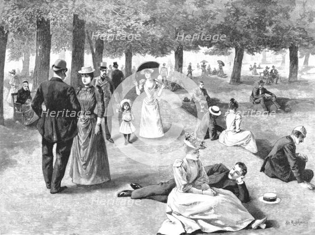 ''A Favourite Sunday Resort - A Scene in Hampton Court Grounds', 1891. Creator: Stanislaw Rejchan.