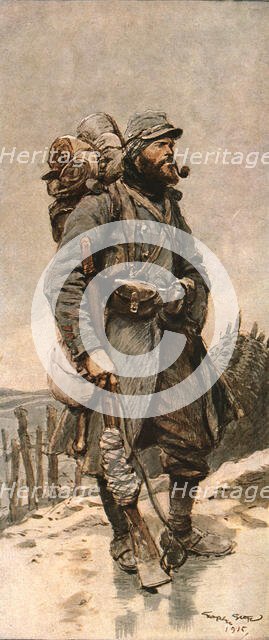 'Les transformations du fantassin Francais pendant la guerre', 1915. Creator: Georges Bertin Scott.
