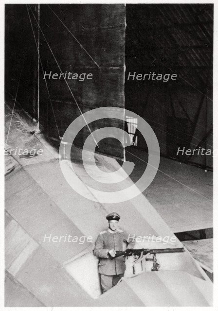 Tail gunner of a German army Zeppelin airship, World War I, 1914-1918 (1933). Artist: Unknown