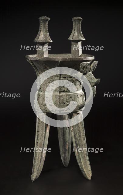 Wine Vessel (Jia), c. 1250-1046 BC. Creator: Unknown.
