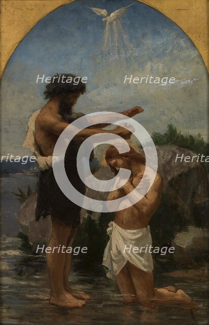 Esquisse pour l'église de Bagnolet : Baptème du Christ, c.1870. Creator: Pierre Dupuis.