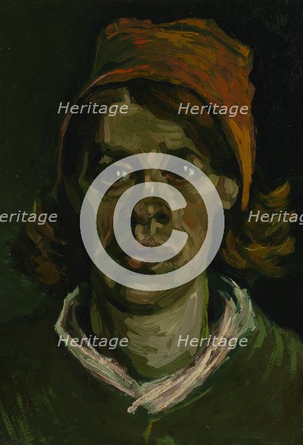 Head of a Peasant woman with red hood, 1885. Artist: Gogh, Vincent, van (1853-1890)