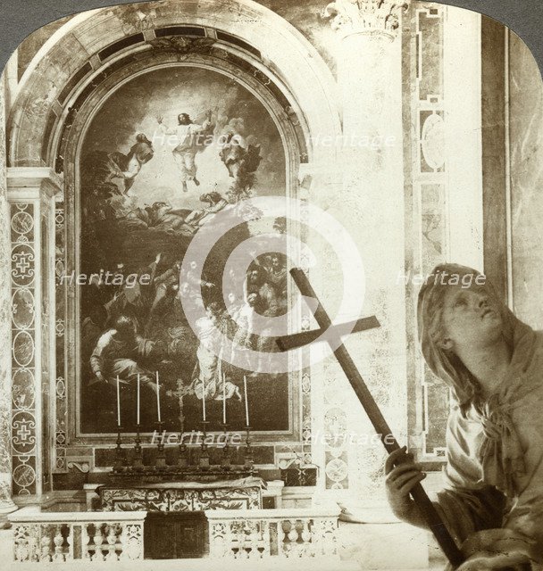 Mosaic above the Altar of Transfiguration, St Peter's Basilica, Rome, Italy.Artist: Underwood & Underwood