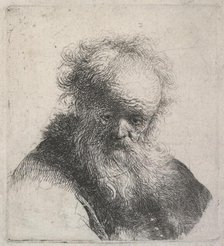 Bust of an old man with flowing beard and white sleeve, c.1630. Creator: Rembrandt Harmensz van Rijn.