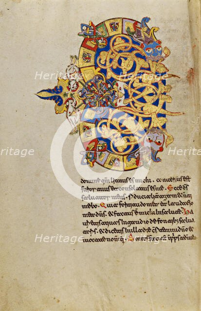 Inhabited Initial C; Breviary, 1153. Creator: Unknown.