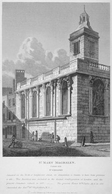 Church of St Mary Magdalen, Old Fish Street, City of London, 1812. Artist: Joseph Skelton