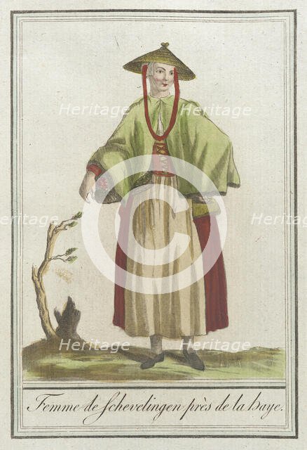 Costumes de Différents Pays, 'Femme de Schevelingen Près de la Baye', c1797. Creators: Jacques Grasset de Saint-Sauveur, LF Labrousse.