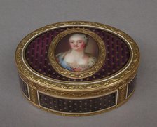 Snuffbox with portrait of a woman, ca. 1785-95. Creator: Les Frères Souchay.