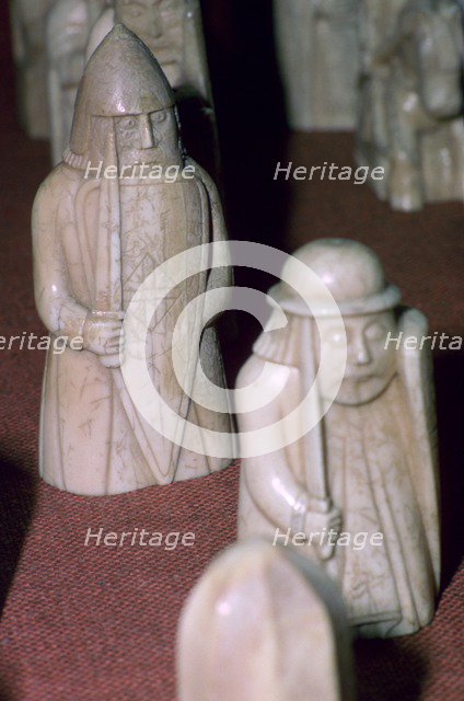 The Lewis Chessmen, (Norwegian?), c1150-c1200. Artist: Unknown