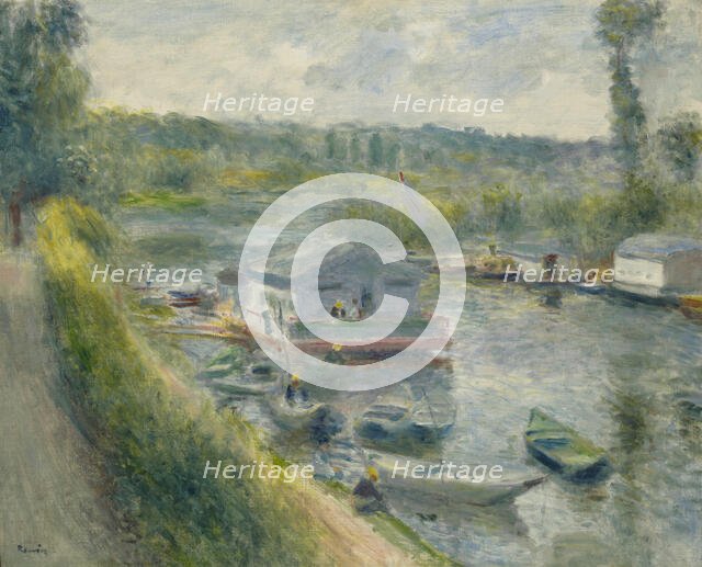 Wash-House Boat At Bas-Meudon, c1874. Creator: Pierre-Auguste Renoir.