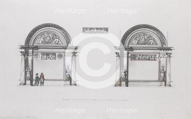 Design for the Sheremetev palace, Ostankino, c. 1796. Artist: Quarenghi, Giacomo Antonio Domenico (1744-1817)