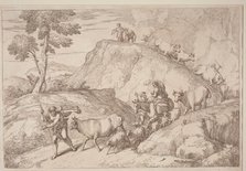 An Elderly Shepherd Leading the Flock, 1758/1759. Creator: Gaetano Gherardo Zompini.